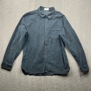 M. Singer Button Down Mens XXL Blue Corduroy Long Sleeve Shirt M010-CRD